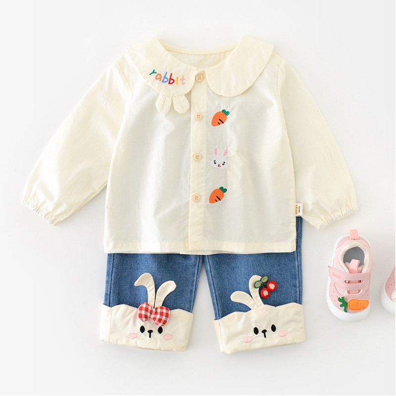 Baby Toddler Girl Rabbit Denim Straight Leg Pant