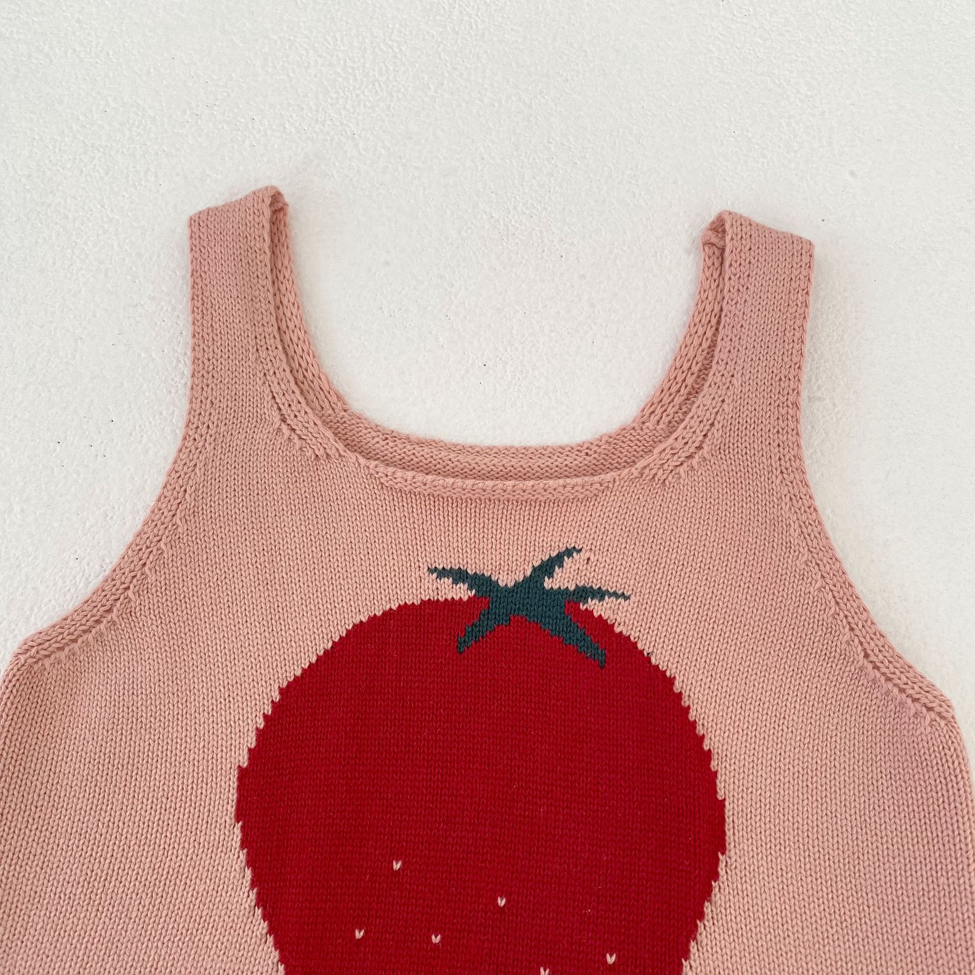 Baby& Kid Knitted Color-Blocked Patterned Tank Top