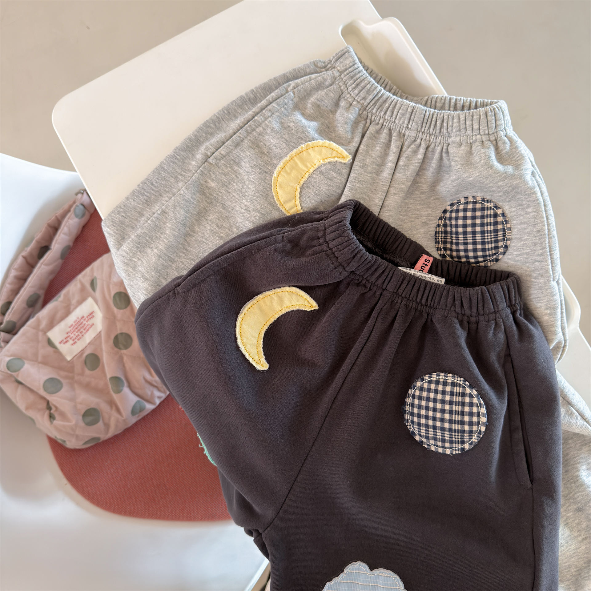 Kids Moon Plaid Casual Pants