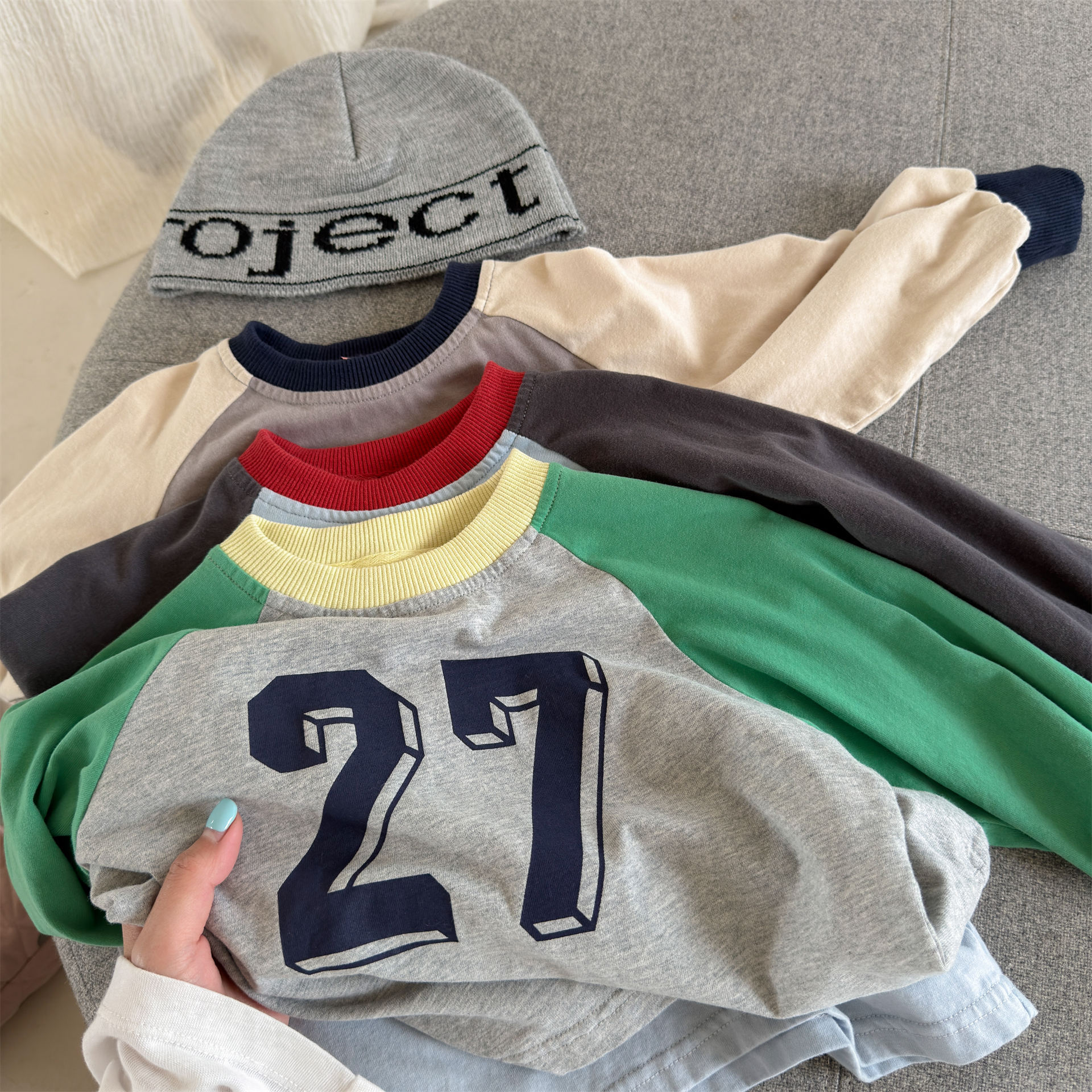Kids Color Blocking Sleeves T-shirt