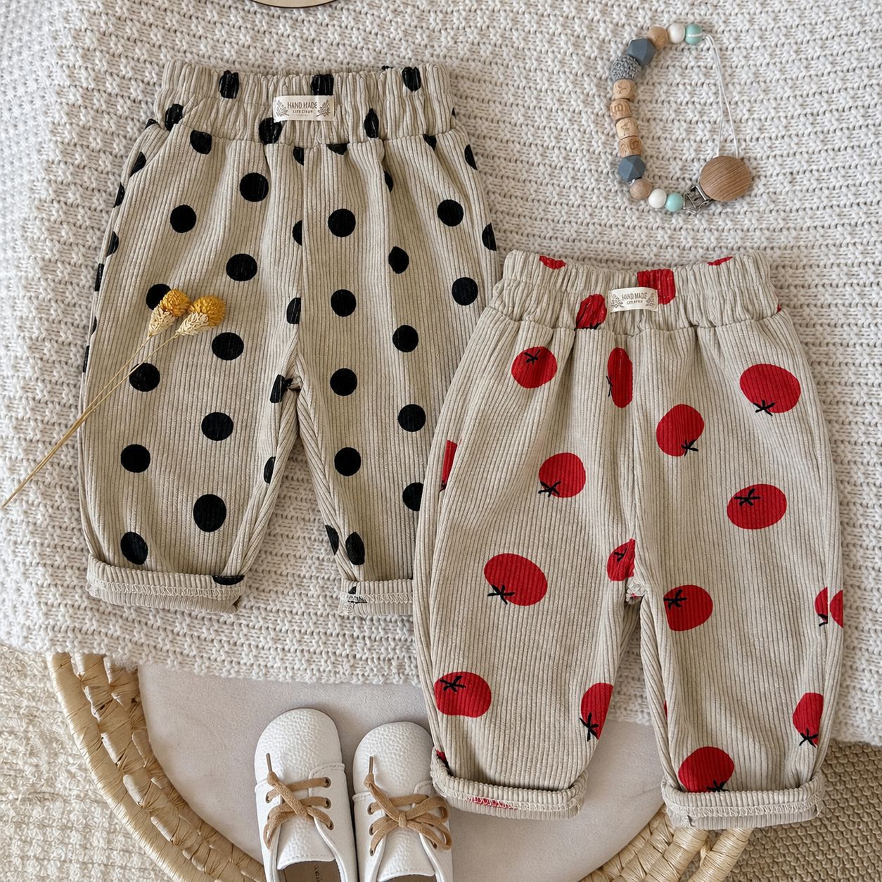 Baby Polka Dot Tomatoes Corduroy Pants