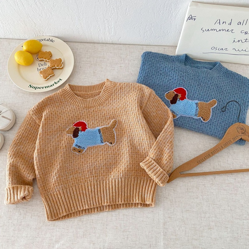 Kids' Sausage Dog Embroidered Sweater