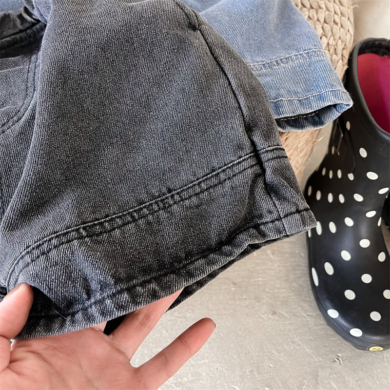 Kids Solid Color Short Jeans