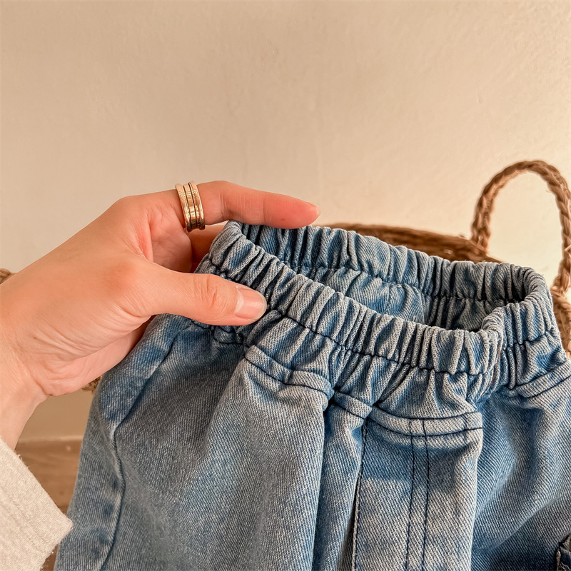 Kids Pocket Denim Harem Pants