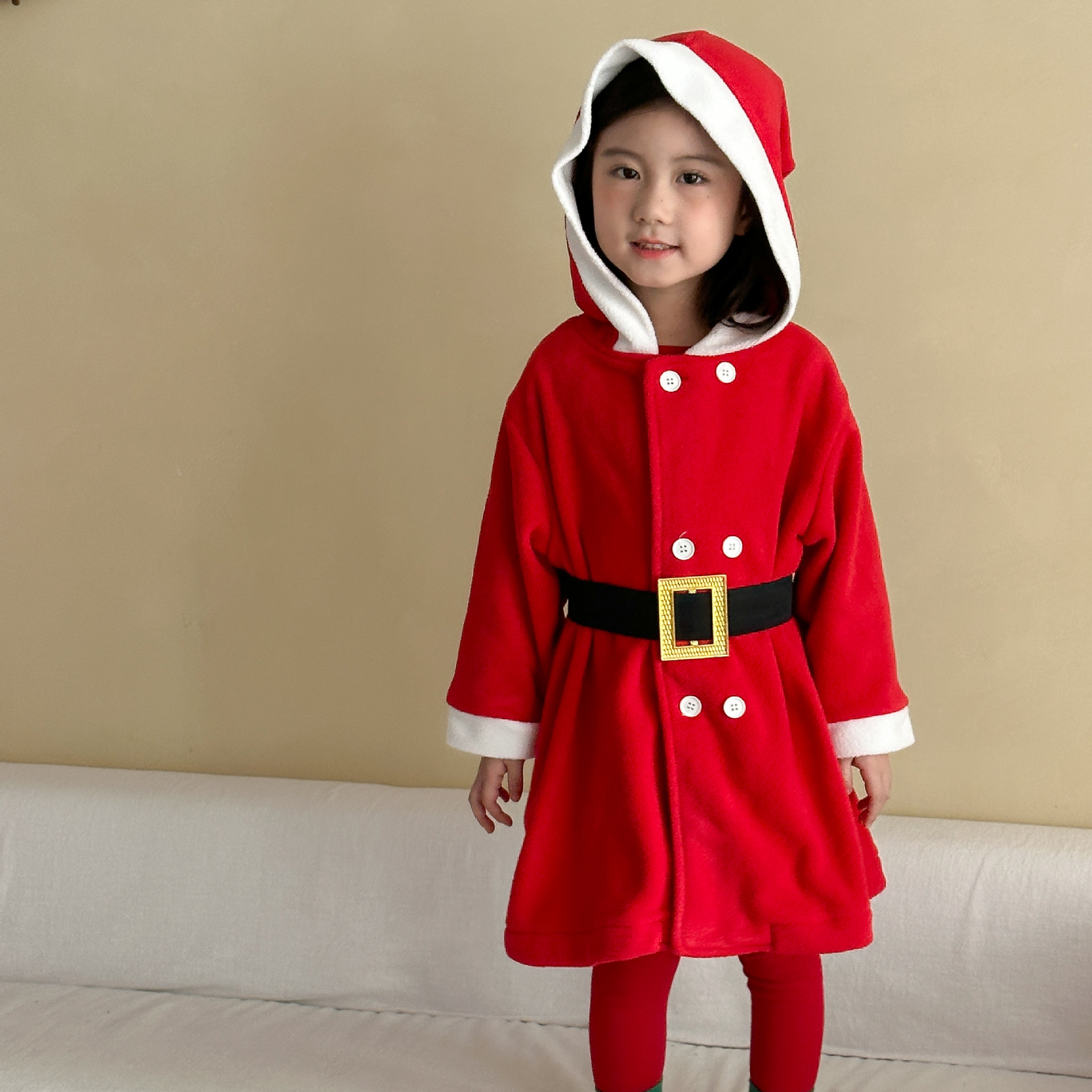Kids Christmas Hooded Cape Outerwear