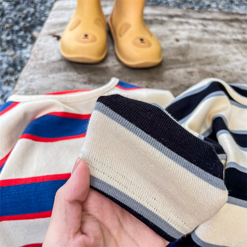 Toddler Casual Color Block Striped T-shirt