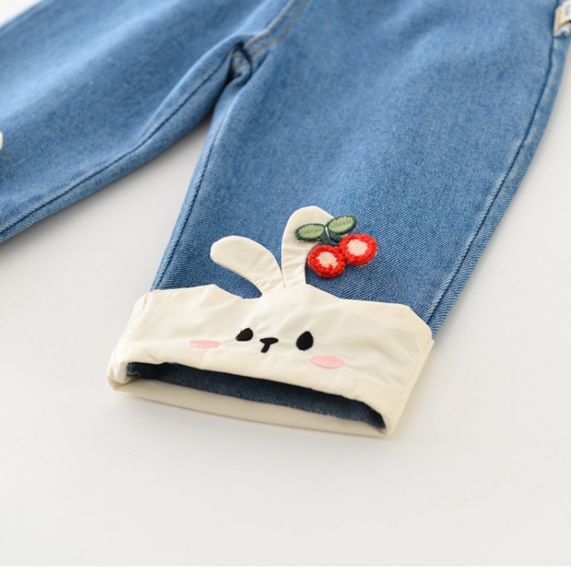 Baby Toddler Girl Rabbit Denim Straight Leg Pant