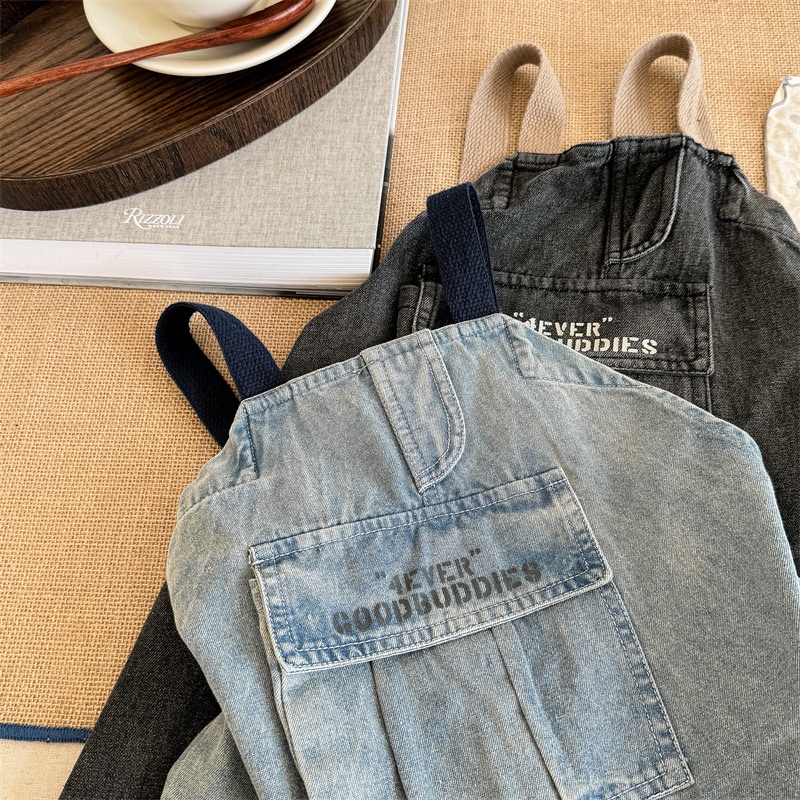 Baby Toddler Hamburger Print Denim Overall