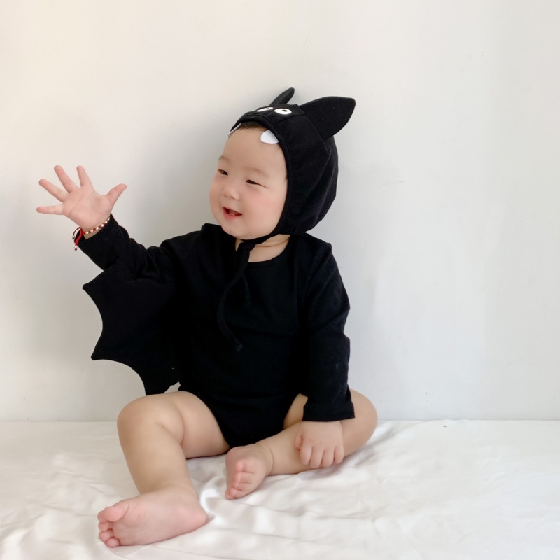 Baby Halloween Bat Hat Romper Set
