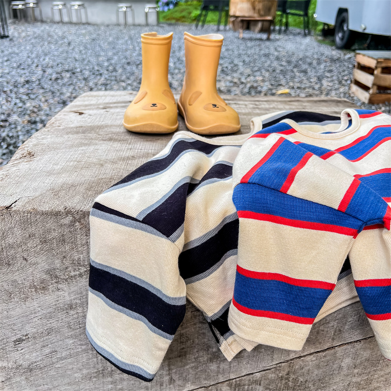 Toddler Casual Color Block Striped T-shirt