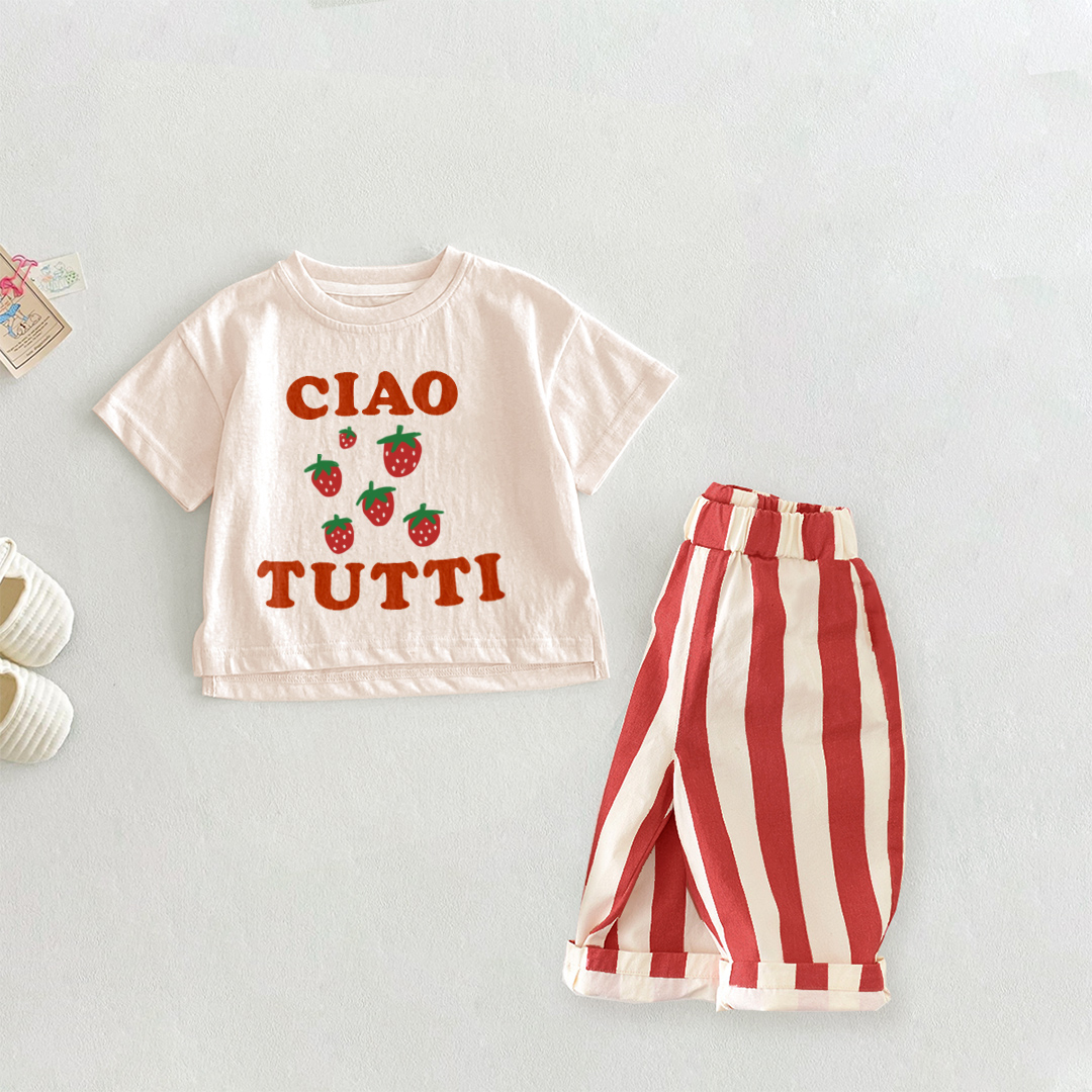 CIAO TUTTI Baby 2-Piece Strawberry Casual Pants Set