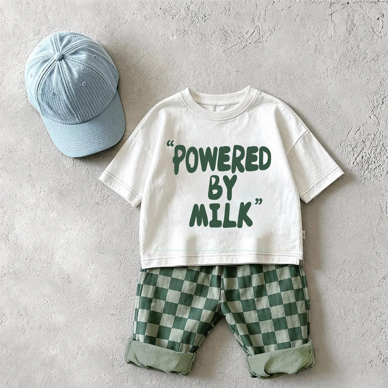 POWERED BY MILK Baby & Kids Checkerboard 2 Piece Set
