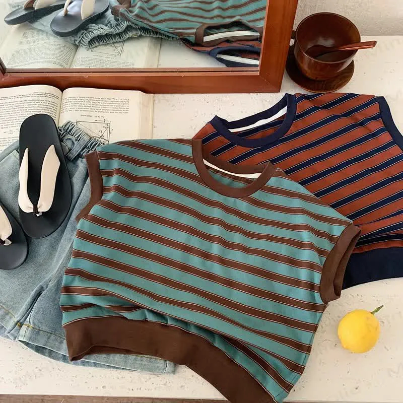 Toddler Contrast Color Stripe Tank Top