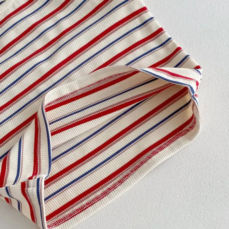 Kid 2-Piece Casual Striped Sleeveless Set