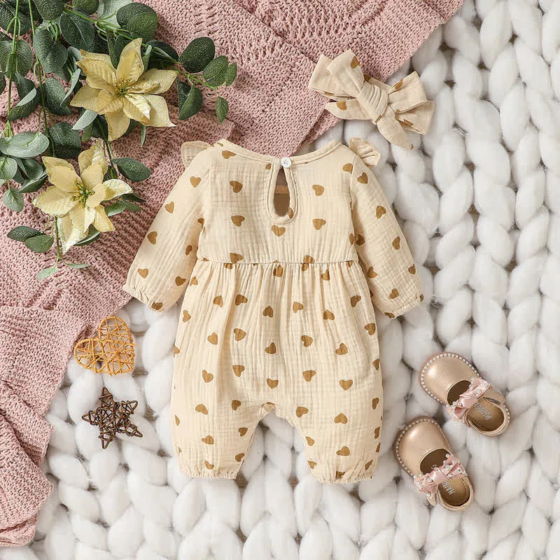 Baby Girl Bows Romper with Headband