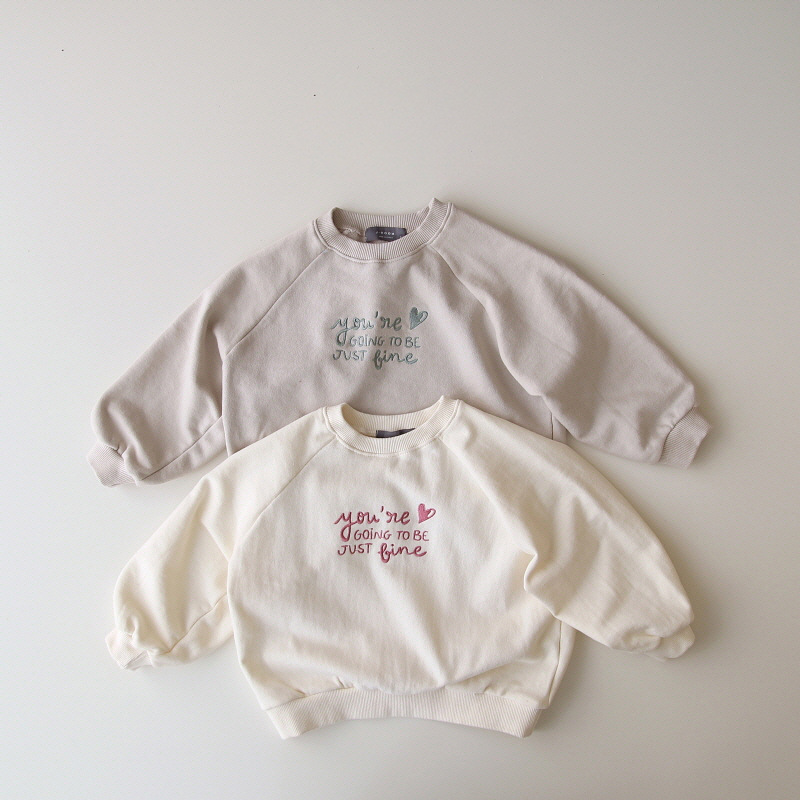 Kids Letter Embroidery Crew Neck Oversized Sweatshirt
