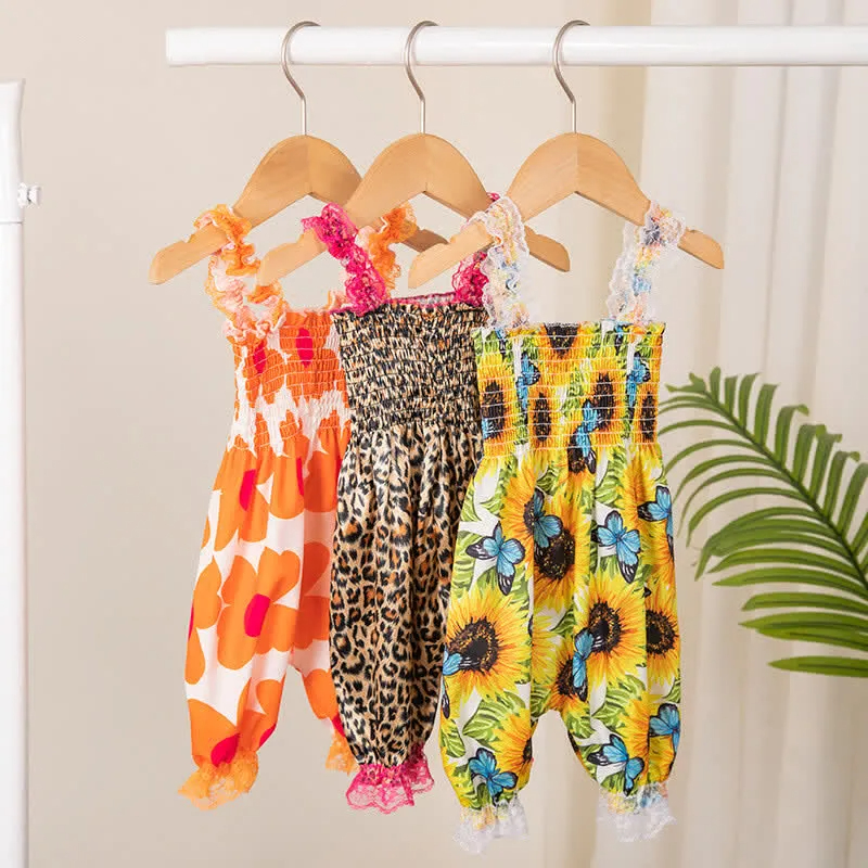 Baby Allover Flower Overalls with Headband