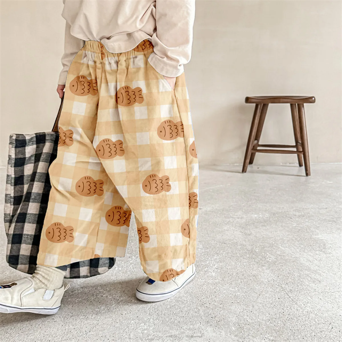 Baby & Kids Plaid Fish Pants
