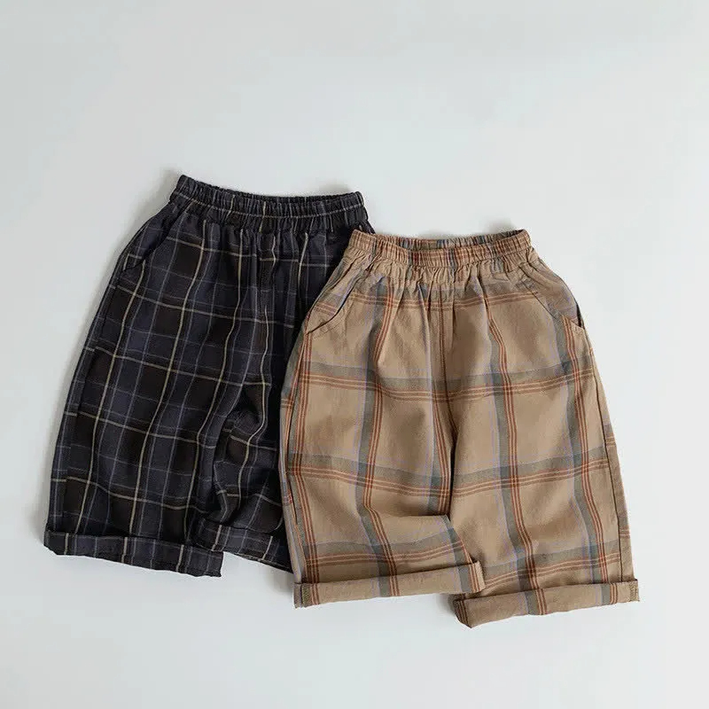 Toddler Plaid British Style Loose Pants