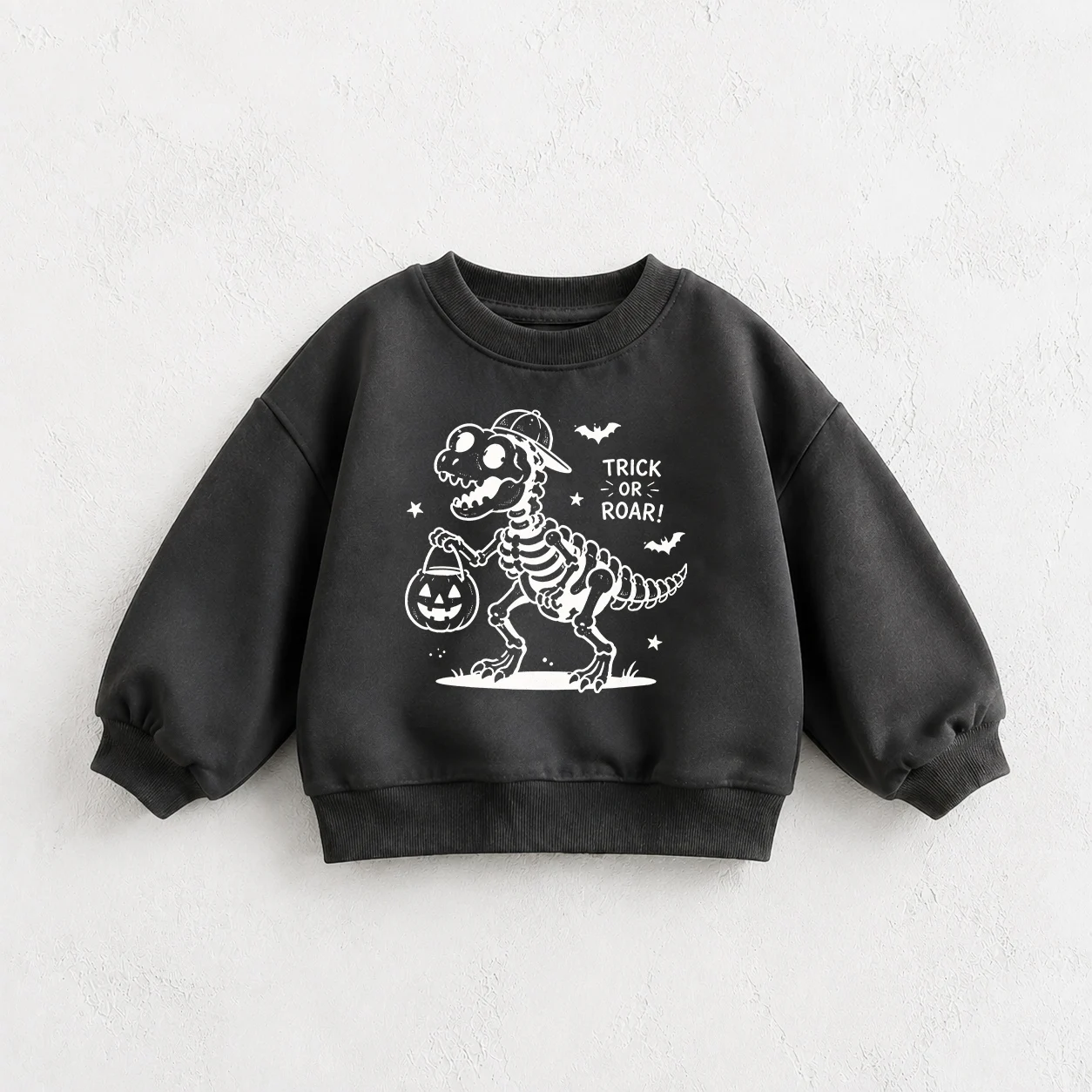 TRICK OR ROAR Baby & Kids Dinosaur Pumpkin Pattern Sweatshirt