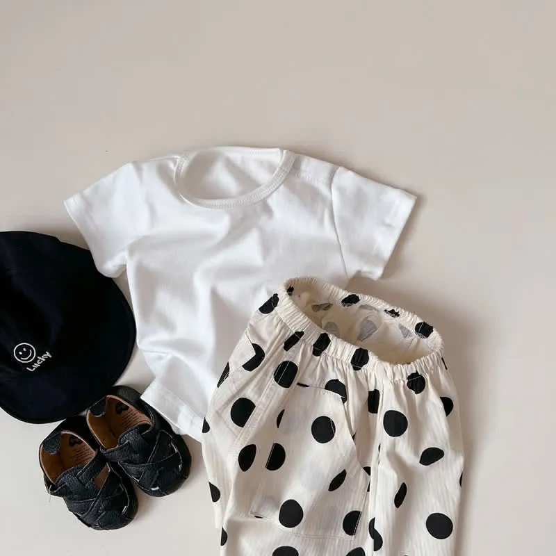 Baby Heart Dots Plaid Basic Shorts