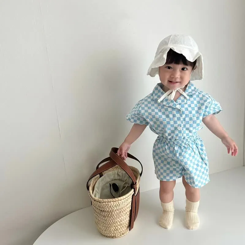 Baby Toddler 2-Piece Plaid Polo Casual Set