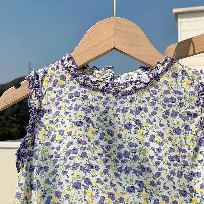 Toddler 2-Piece Loose Flower Sleeveless Set