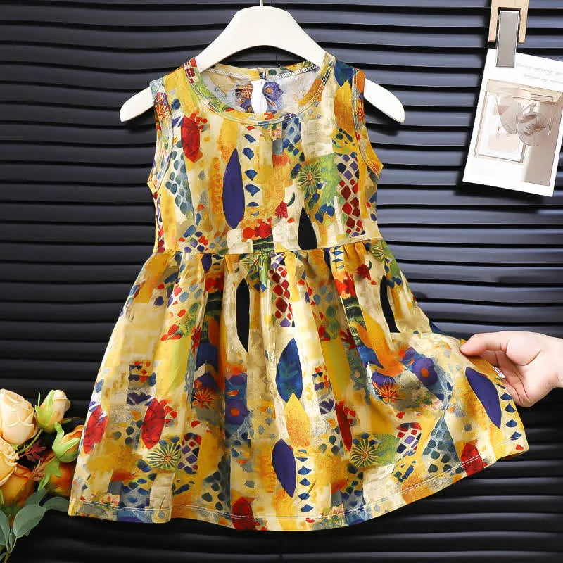 Baby Flower Rainbow Cactus Sleeveless Dress