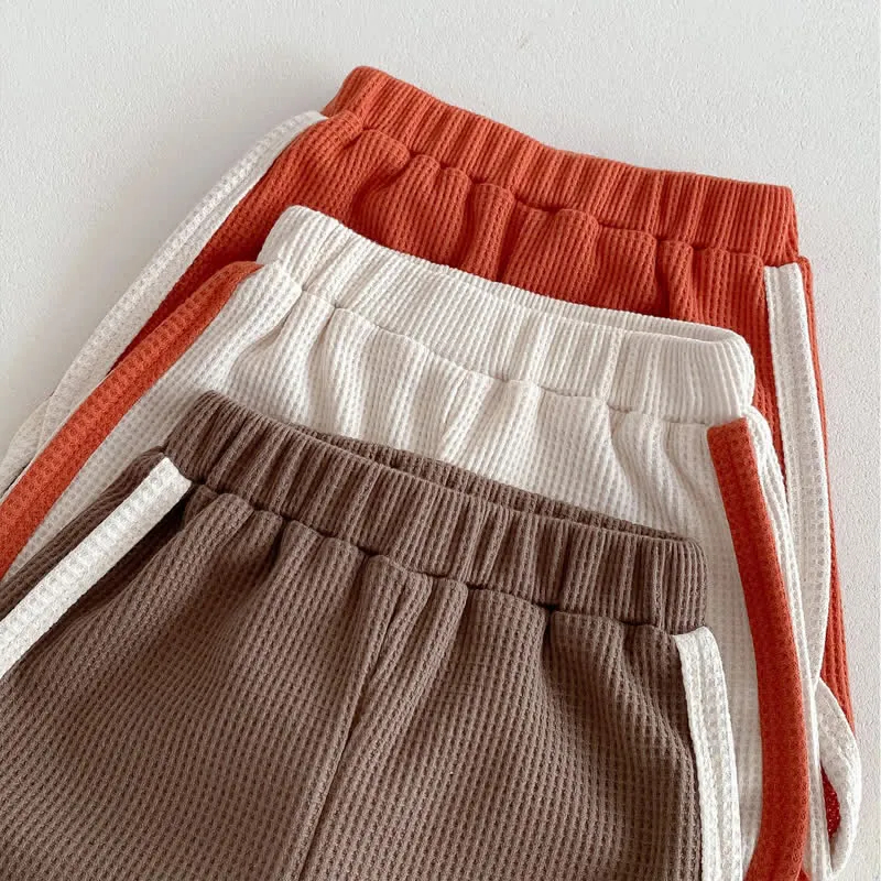 Baby 2-Piece Simple Waffle Sweatsuit Set