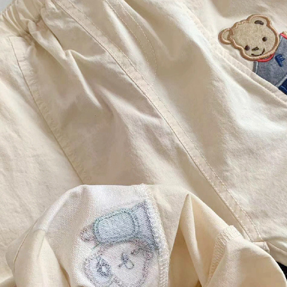 Kids Bear Dog Embroidery Shorts