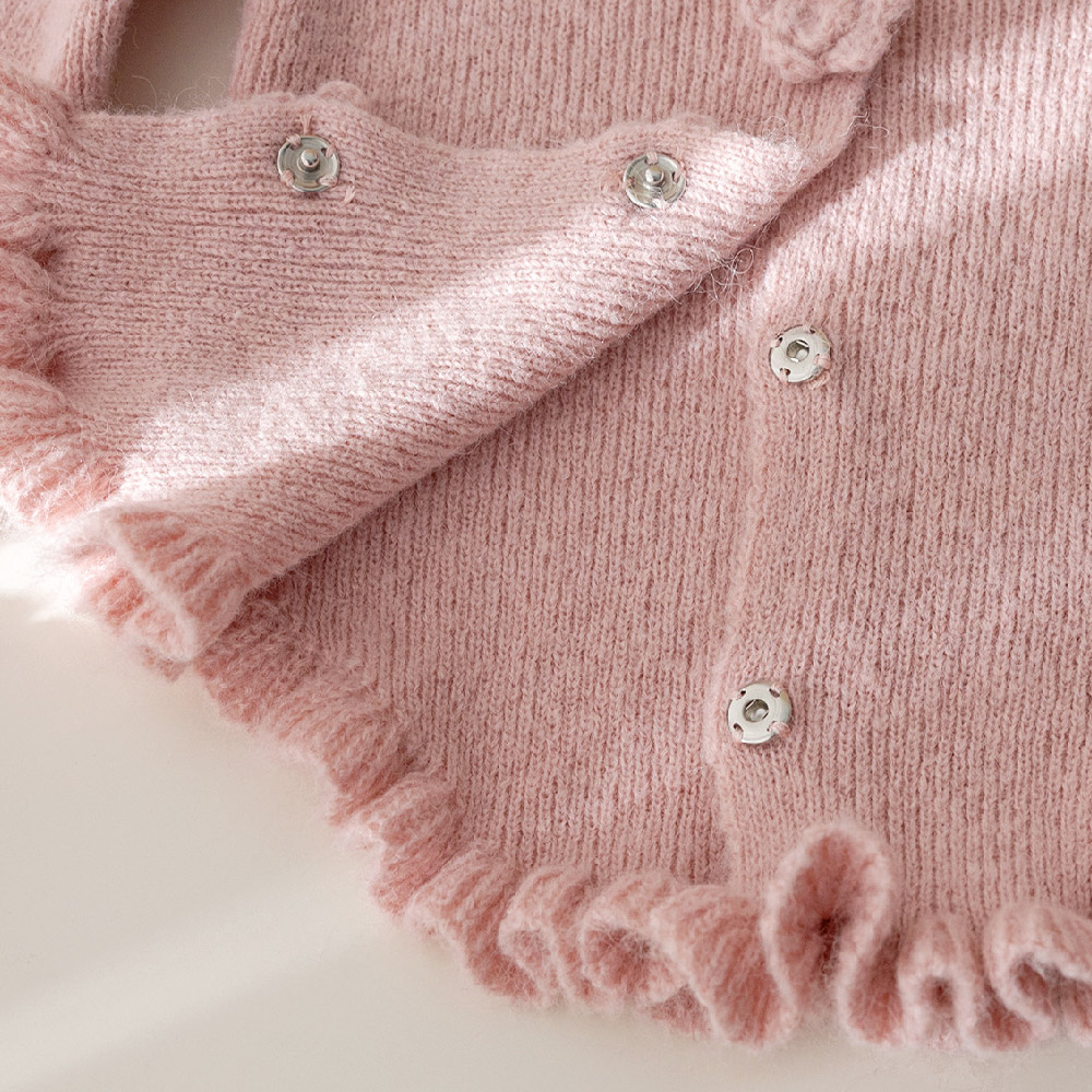 Kids Flowers Ruffled Sleeves Sweater