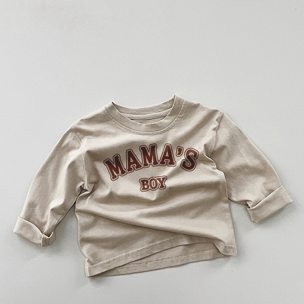 MAMA'S BOY Baby & Kids Solid Color Casual T-Shirt