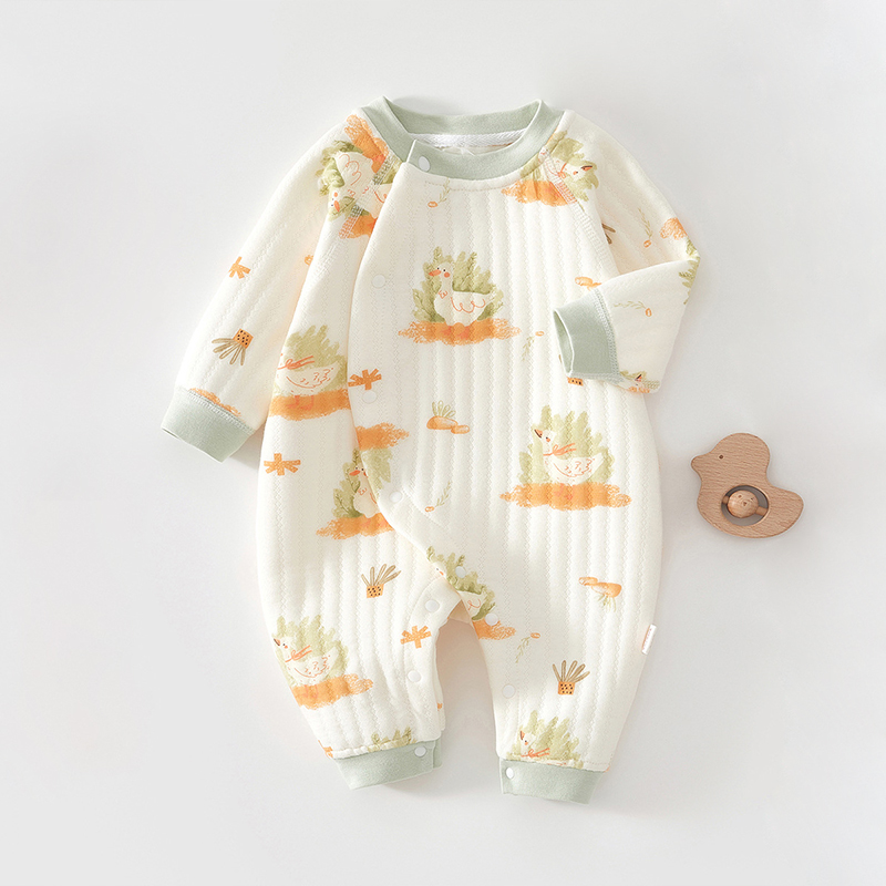 Baby Newborn Chick Quilted Romper