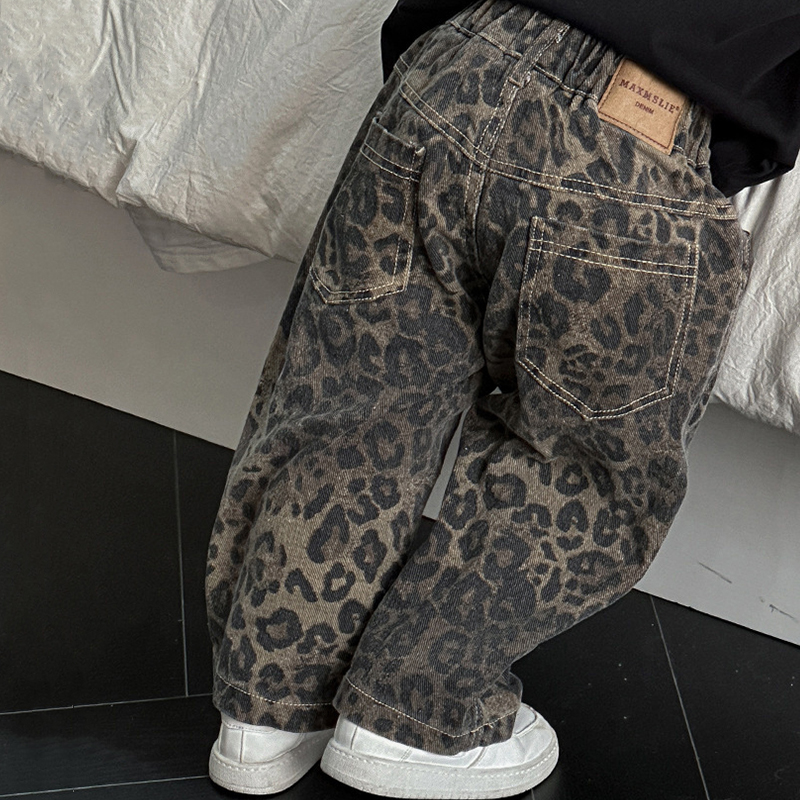 Toddler Boy Leopard Print Jeans Pants