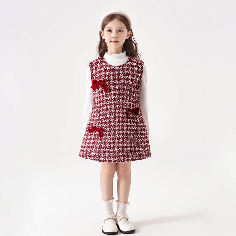 Toddler Triple Bowknots Red Sweet Dress