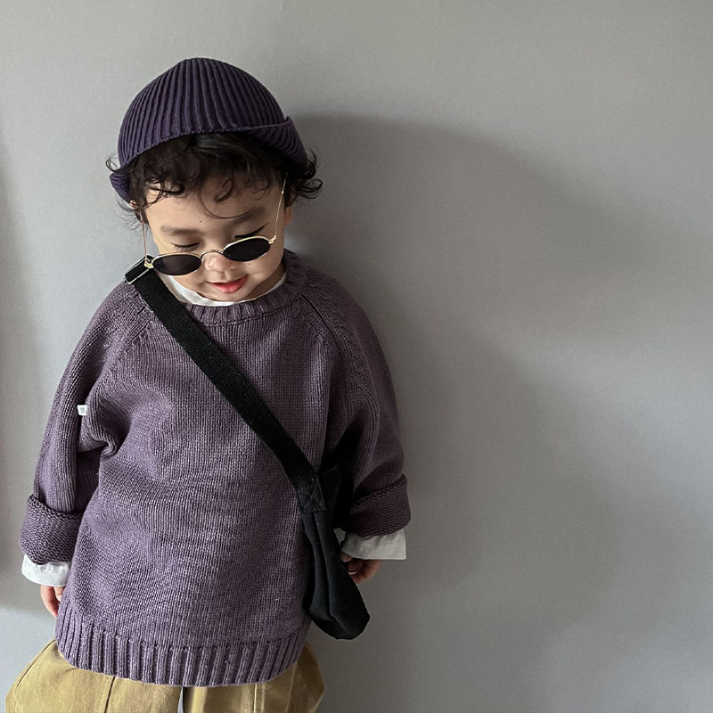 Toddler Solid Color Pullover Sweater