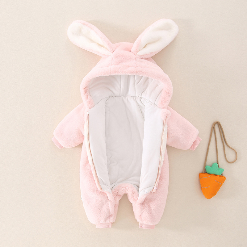 Baby Plush Bunny Hooded Romper