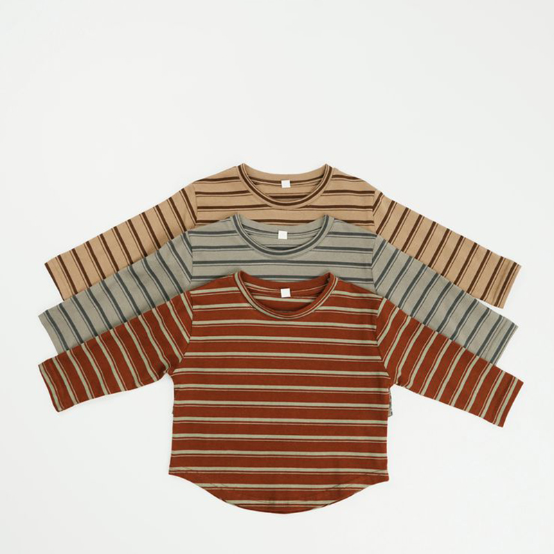 Toddler Horizontal Striped Soft Simple T-shirt