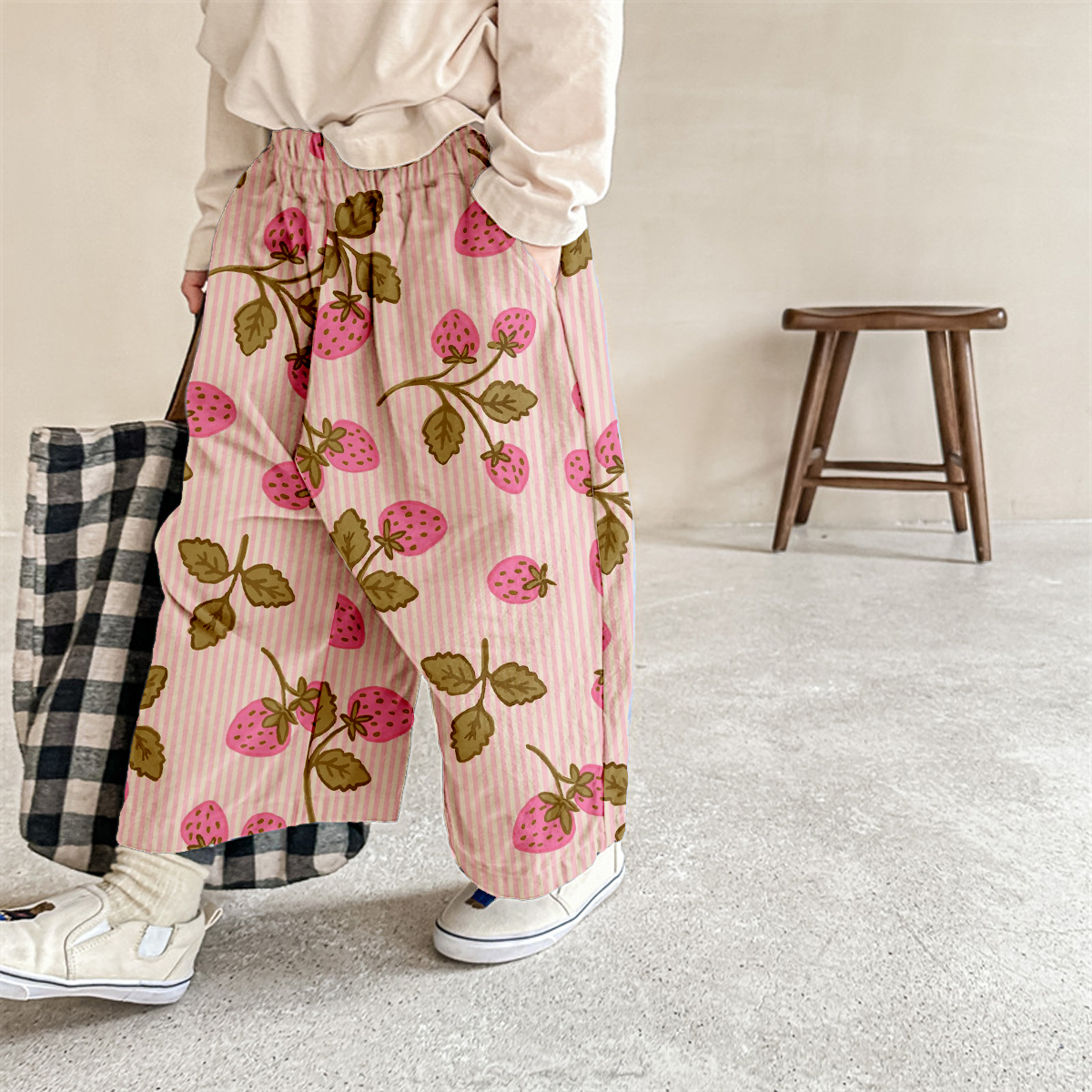 Baby & Kids Strawberry Stripe Print Pants