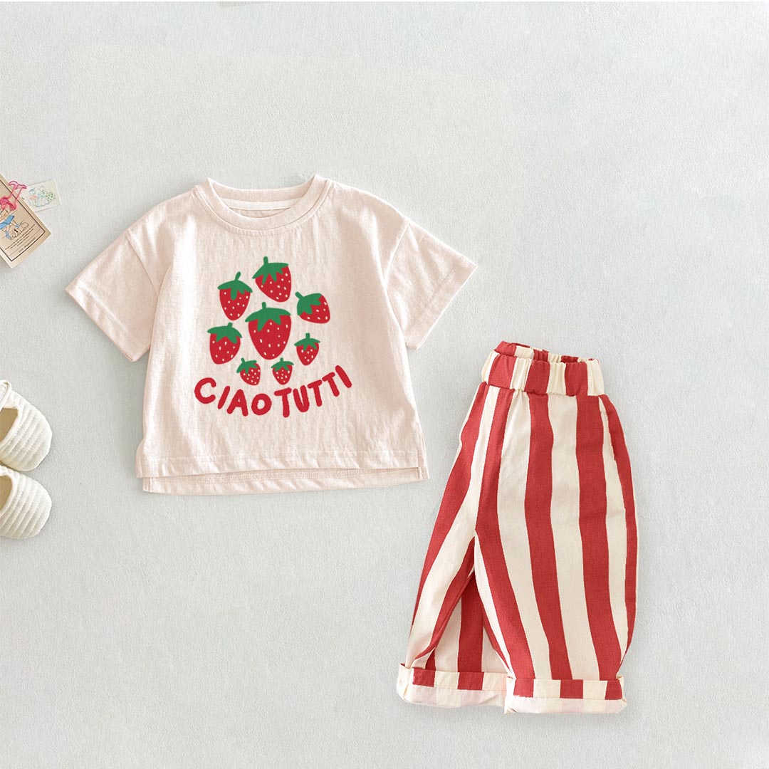 CIAO TUTTI Baby Toddler 2-Piece Strawberry Set