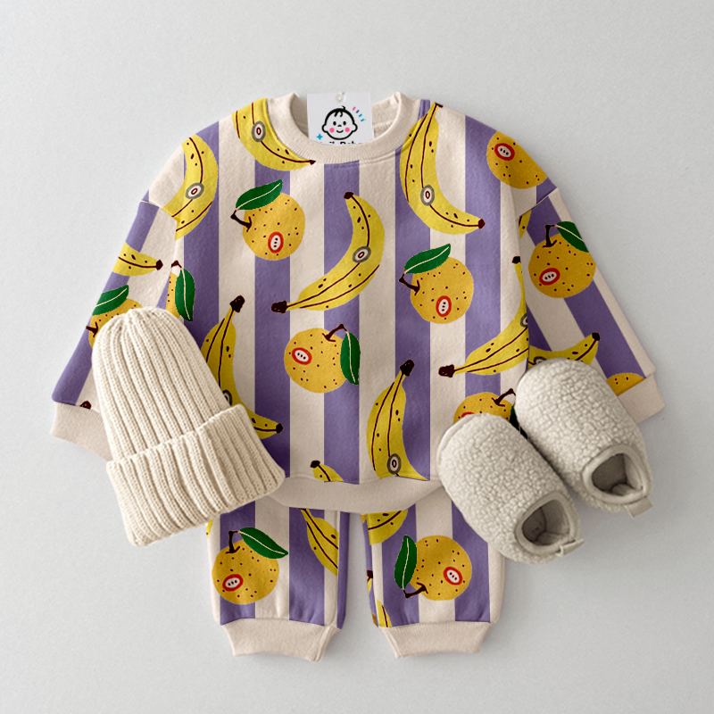 Baby Toddler Lemon Banana Stripe 2-Piece Set