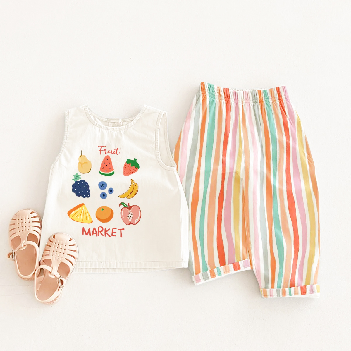 FRUIT MARKET Baby Toddler 2-Piece Stripe Pants Set