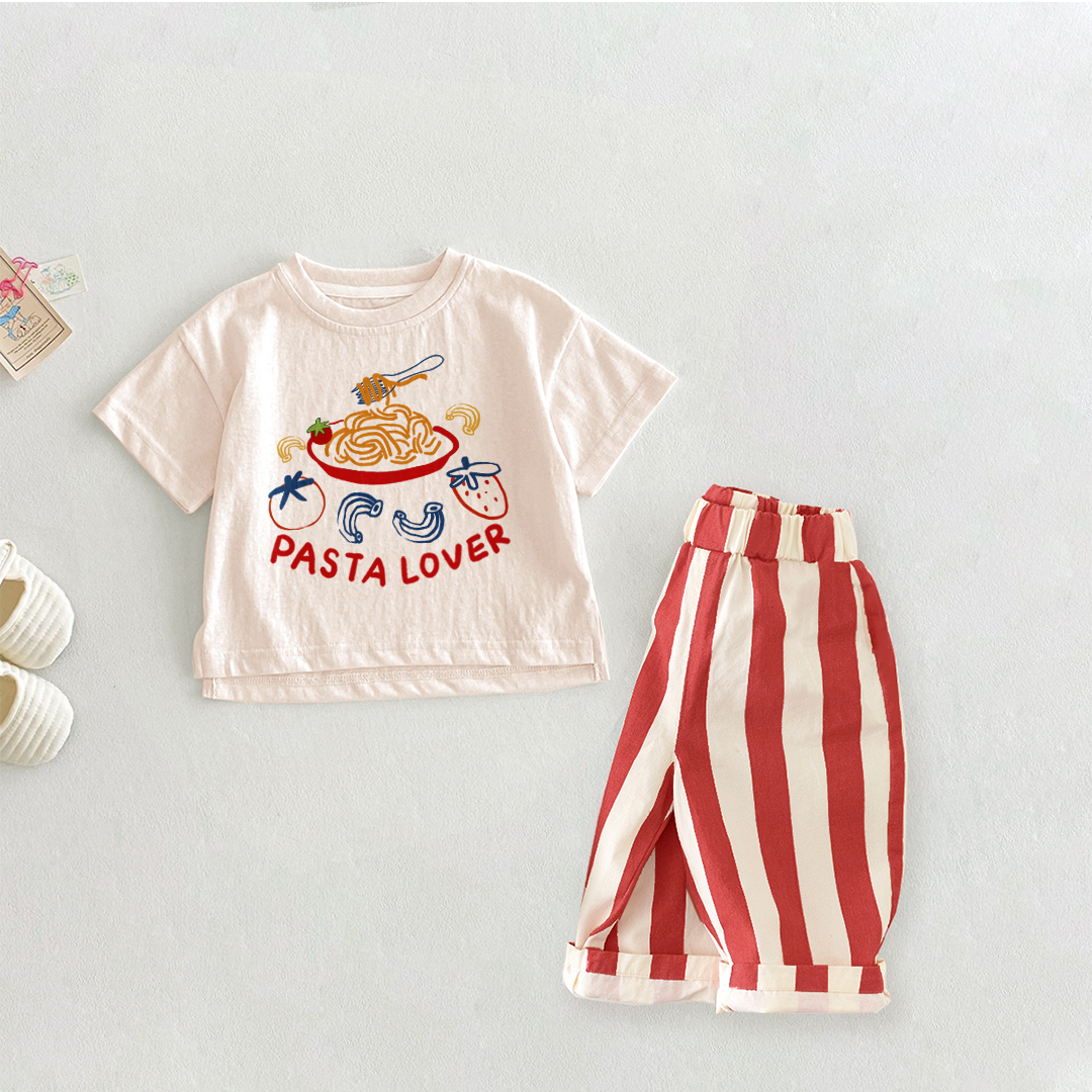 PASTA LOVER Baby Toddler 2-Piece Casual Pants Set