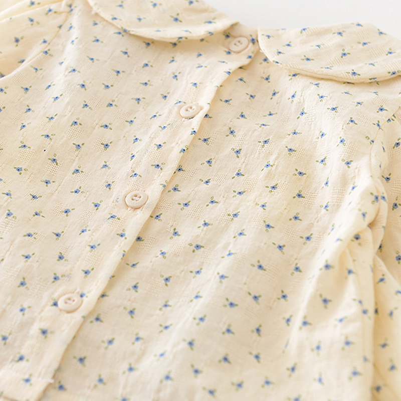 Baby Beige Flower Sweet Blouse