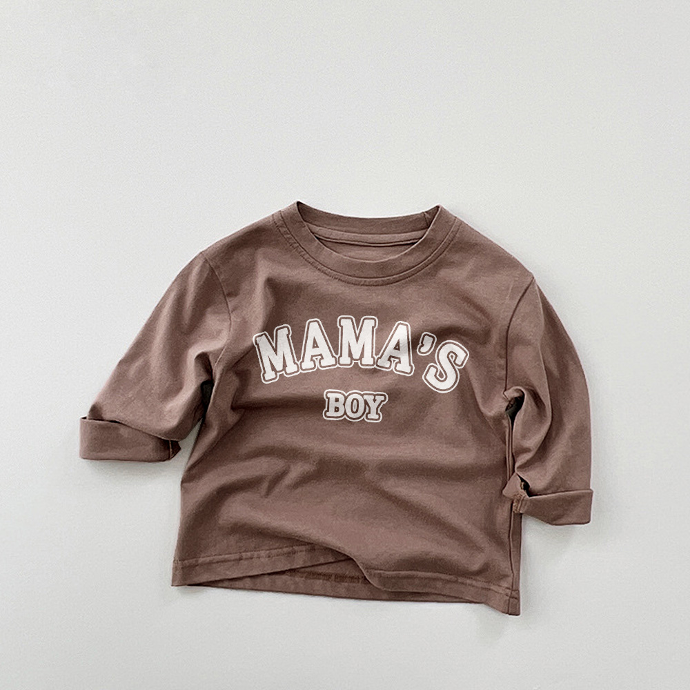 MAMA'S BOY Baby & Kids Solid Color Casual T-Shirt