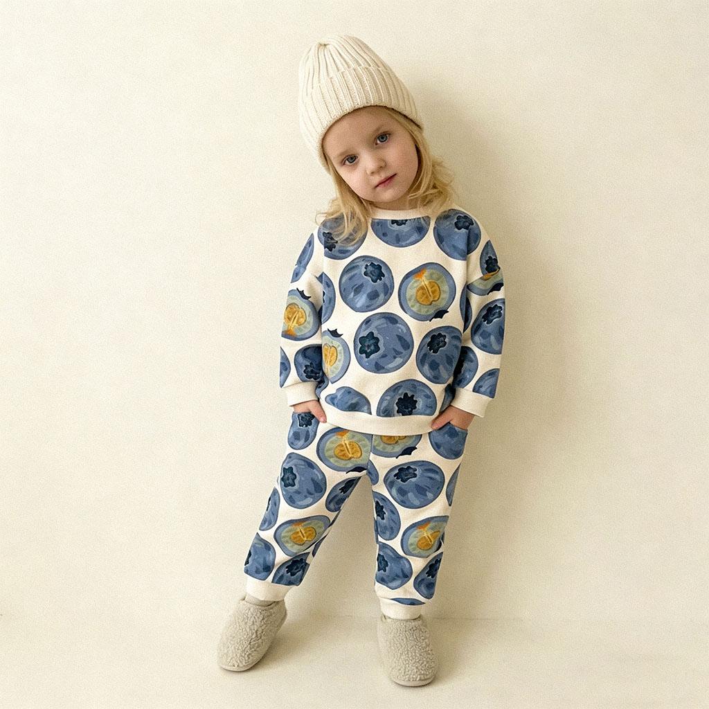 Baby Toddler Blueberry Pattern 2-Piece Set