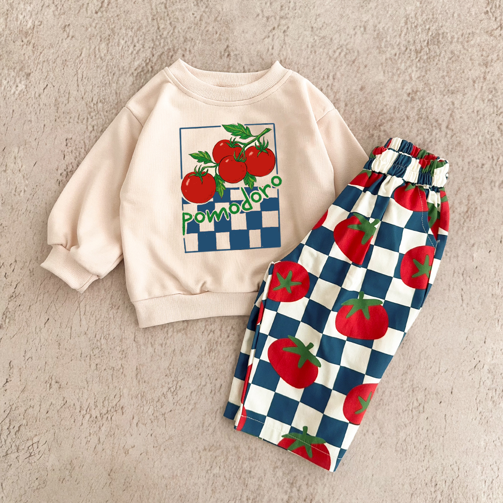 Baby & Kids Plaid Tomatoes Pants 2-Piece Set