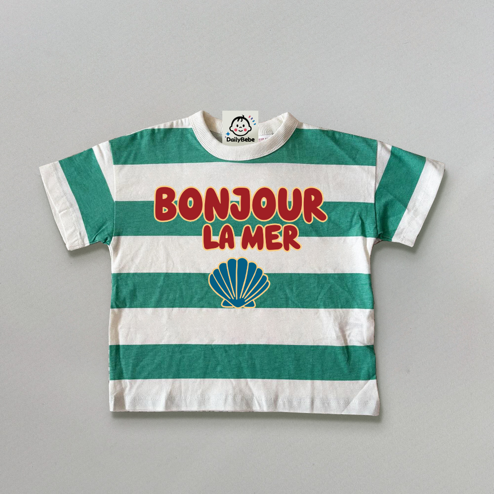 BONJOUR LA MER Baby & Kids Shell Stripe T-Shirt