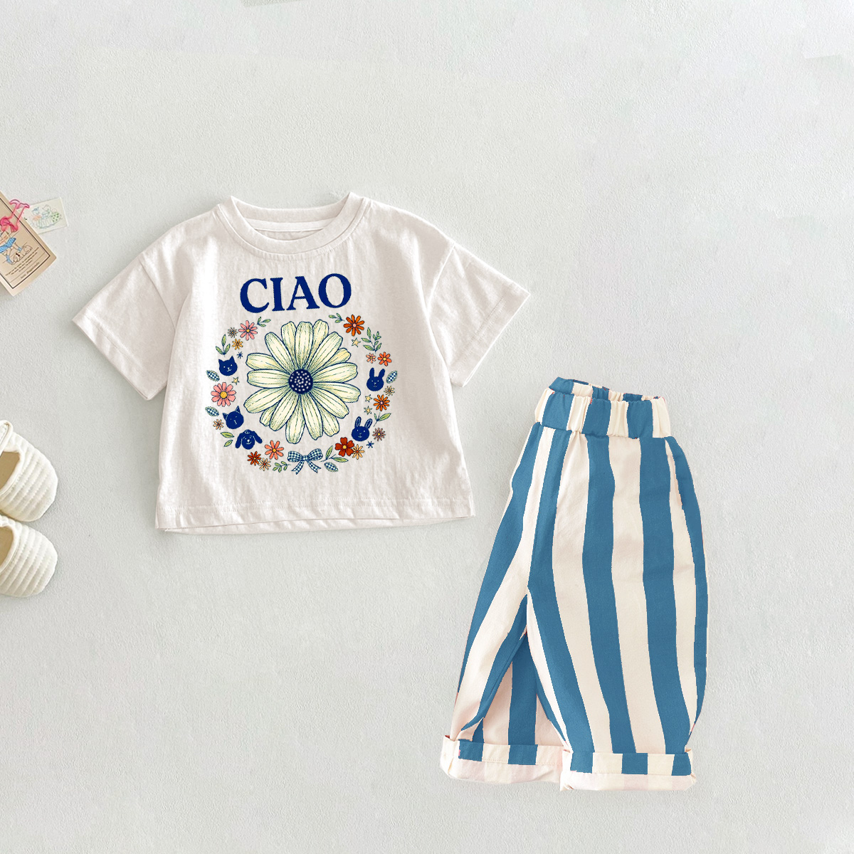 CIAO Baby Toddler Sunflower Animal 2-Piece Set