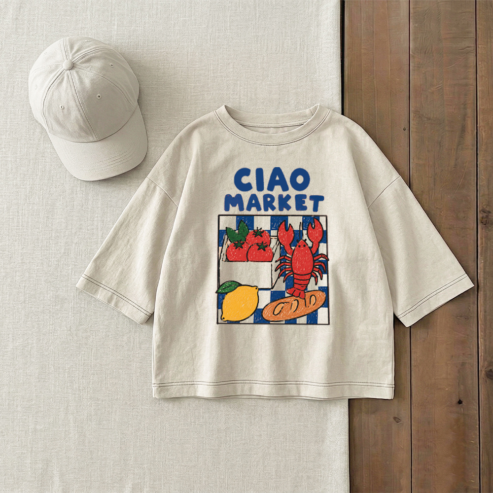 CIAO MARKET Baby & Kids Tomato Lemon Lobster Bread T-Shirt (6M-12Y)